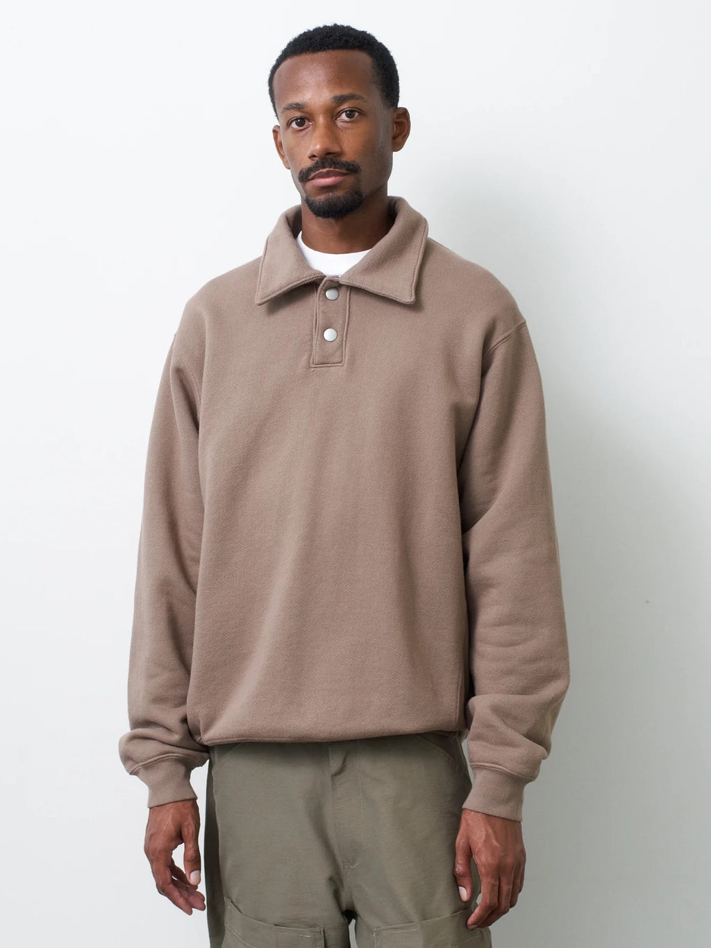 Namu Shop - paa LS Polo Sweatshirt Two - Rock
