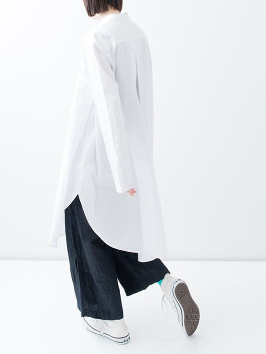 Namu Shop - Veritecoeur Side Pleats Long Shirt - White