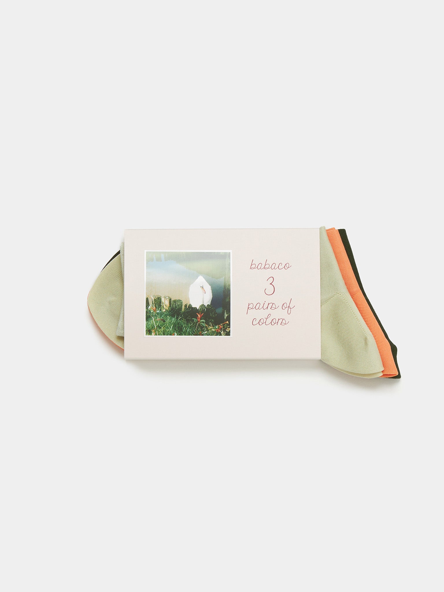 Namu Shop - Babaco 3 Pairs of Colors Socks - Swan, Kitchen, Sakura