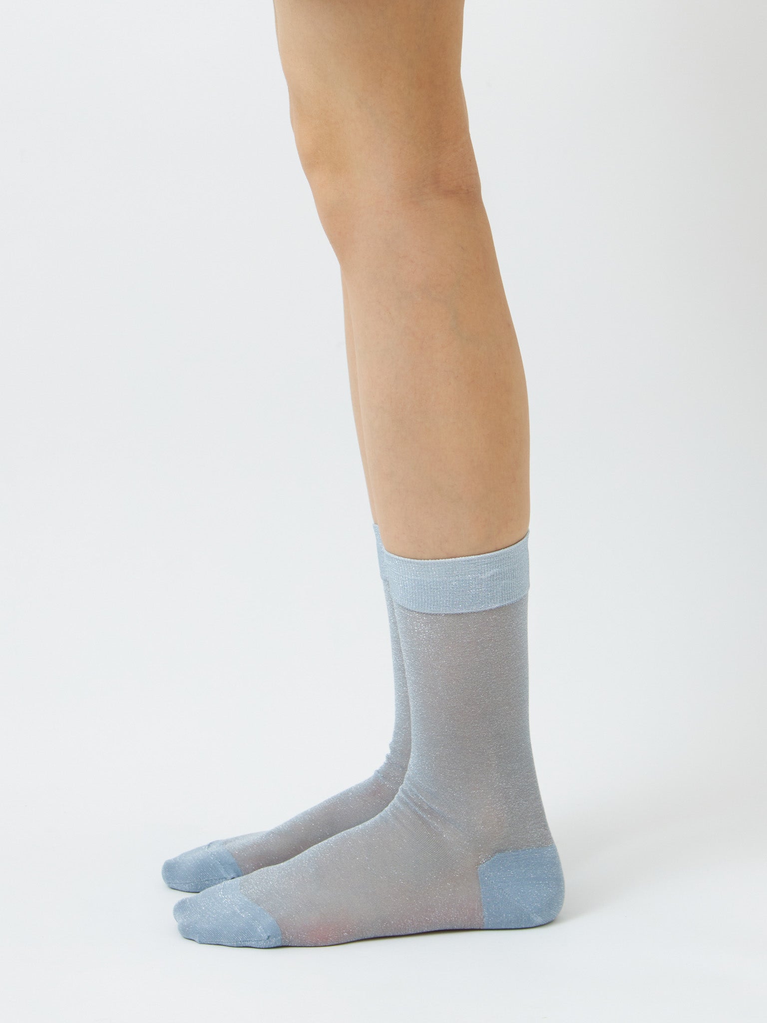 Namu Shop - Babaco Lurex Sheer Socks - Light Blue