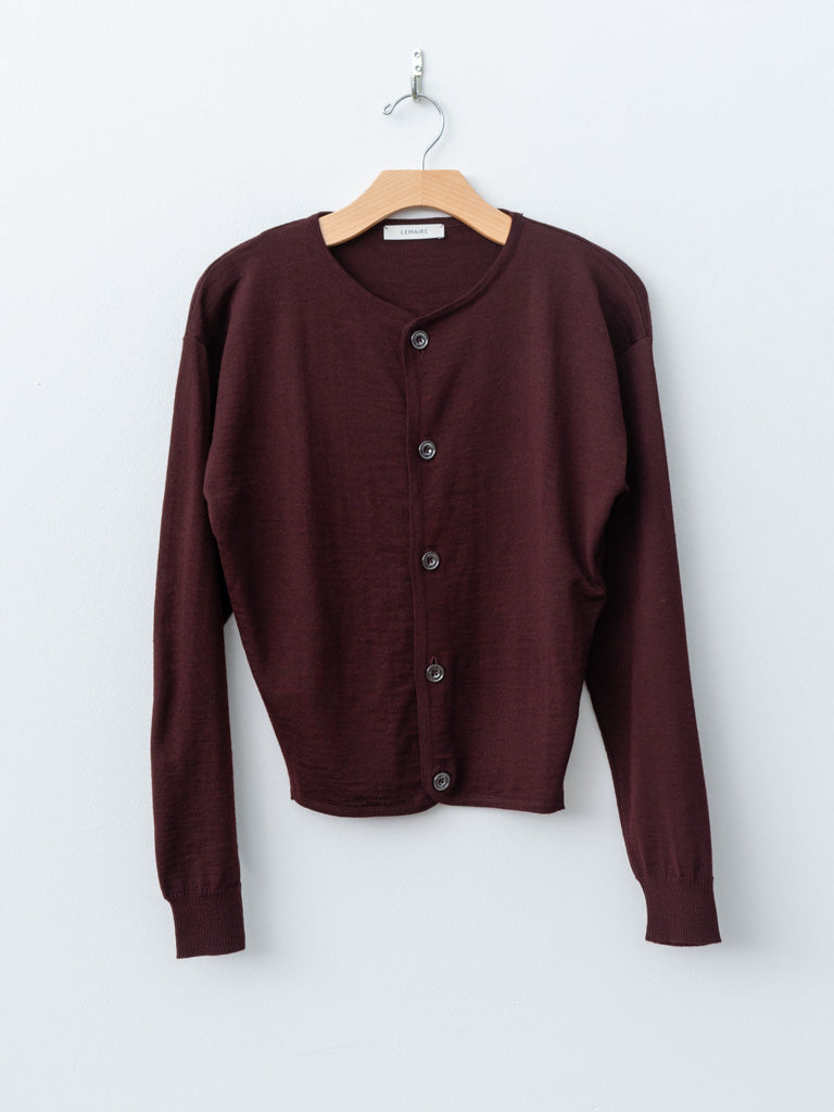 Namu Shop - Lemaire Fitted Cardigan - Dark Plum