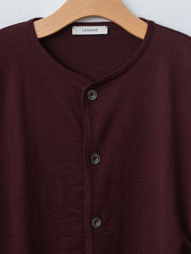 Namu Shop - Lemaire Fitted Cardigan - Dark Plum