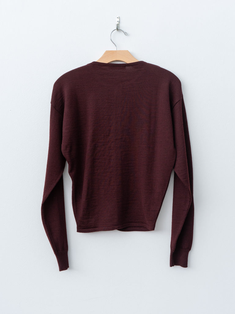 Namu Shop - Lemaire Fitted Cardigan - Dark Plum
