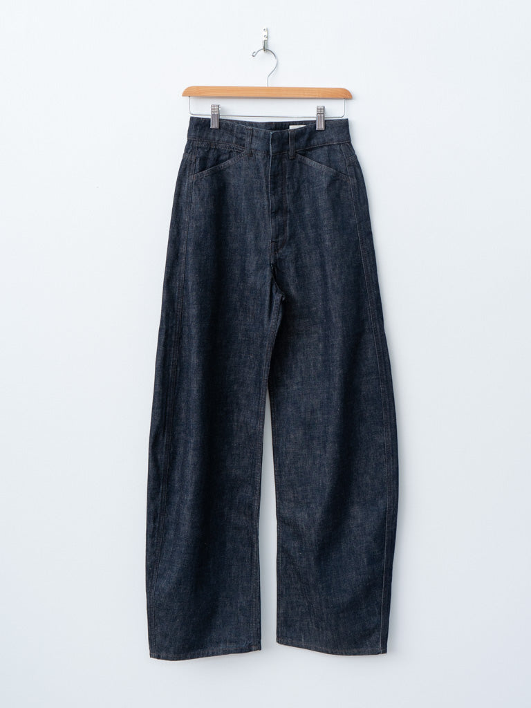 Namu Shop - Lemaire High Waisted Curved Pants - Denim Indigo