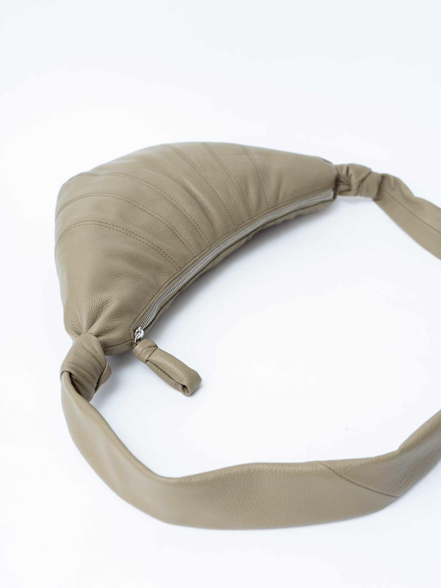 Namu Shop - Lemaire Medium Croissant Bag - Dusty Khaki (grained leather)