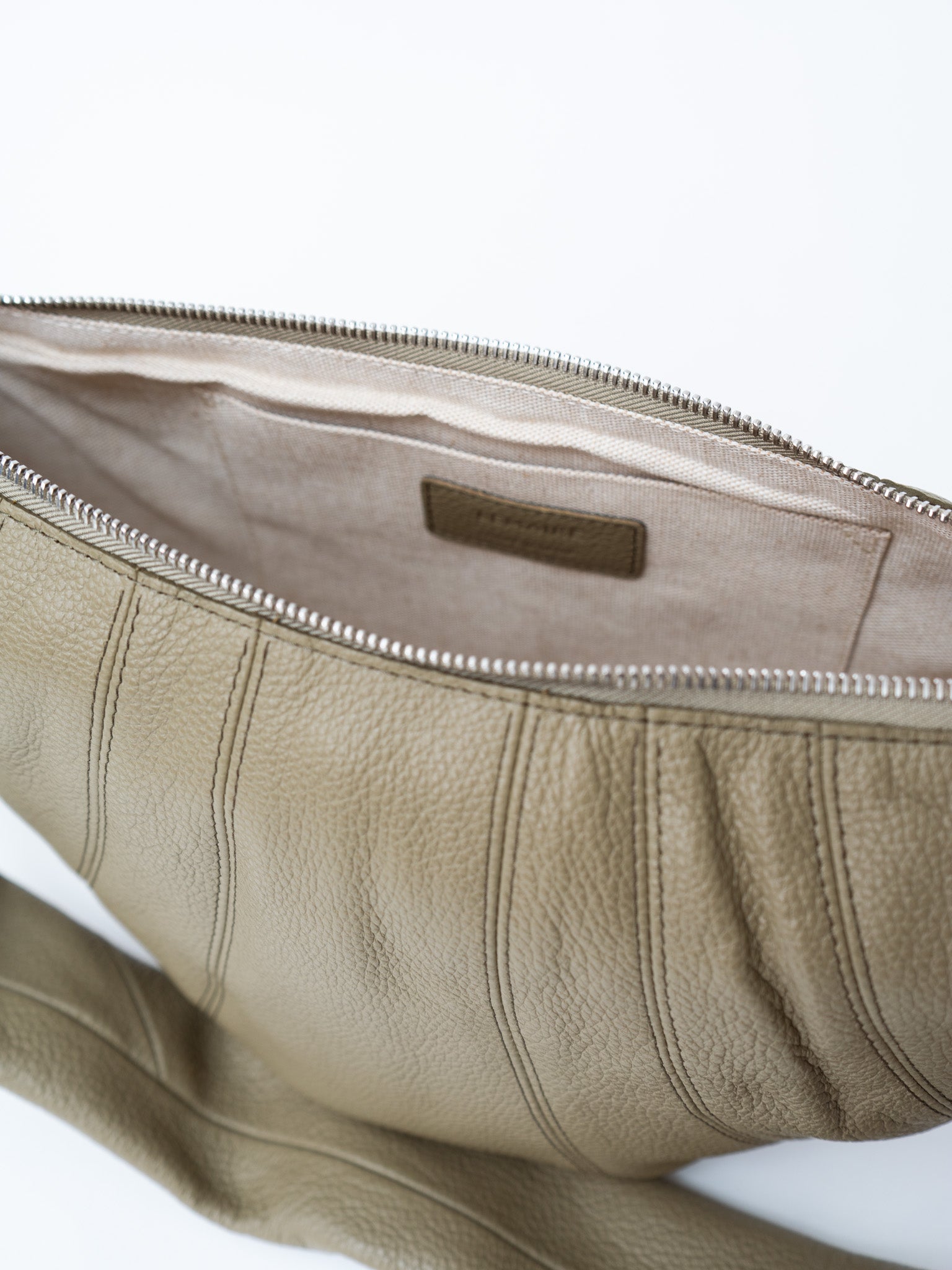 Namu Shop - Lemaire Medium Croissant Bag - Dusty Khaki (grained leather)