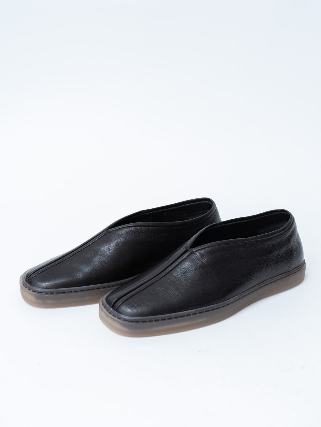 Namu Shop - Lemaire Linoleum Piped Sneakers - Black