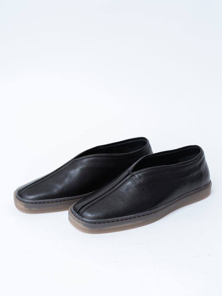 Namu Shop - Lemaire Linoleum Piped Sneakers - Black