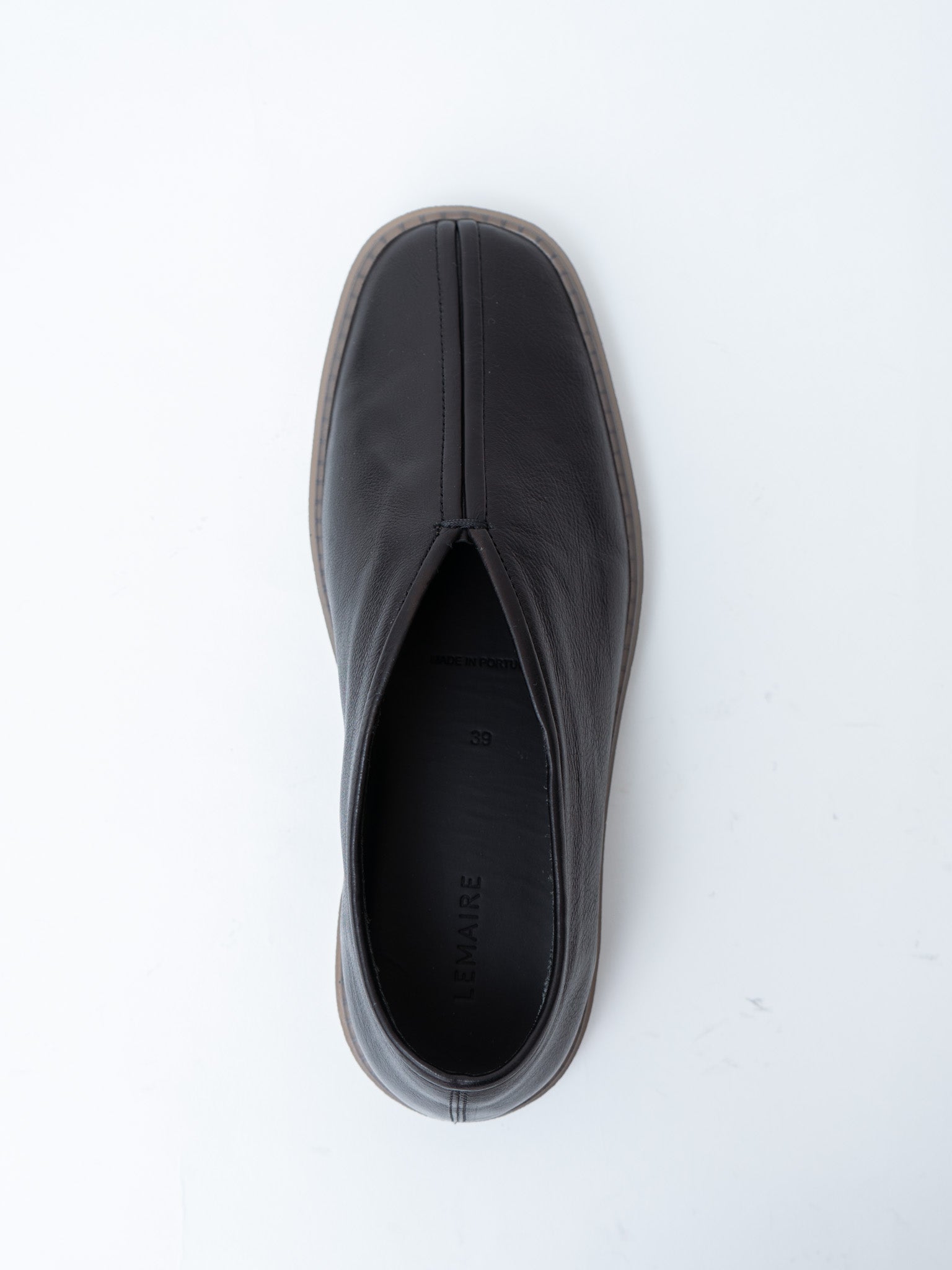 Namu Shop - Lemaire Linoleum Piped Sneakers - Black