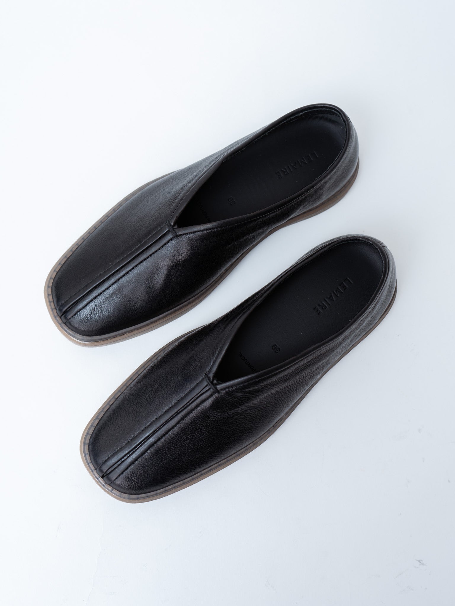 Namu Shop - Lemaire Linoleum Piped Sneakers - Black