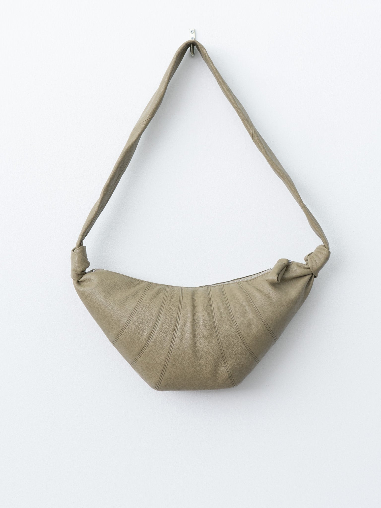 Namu Shop - Lemaire Medium Croissant Bag - Dusty Khaki (grained leather)
