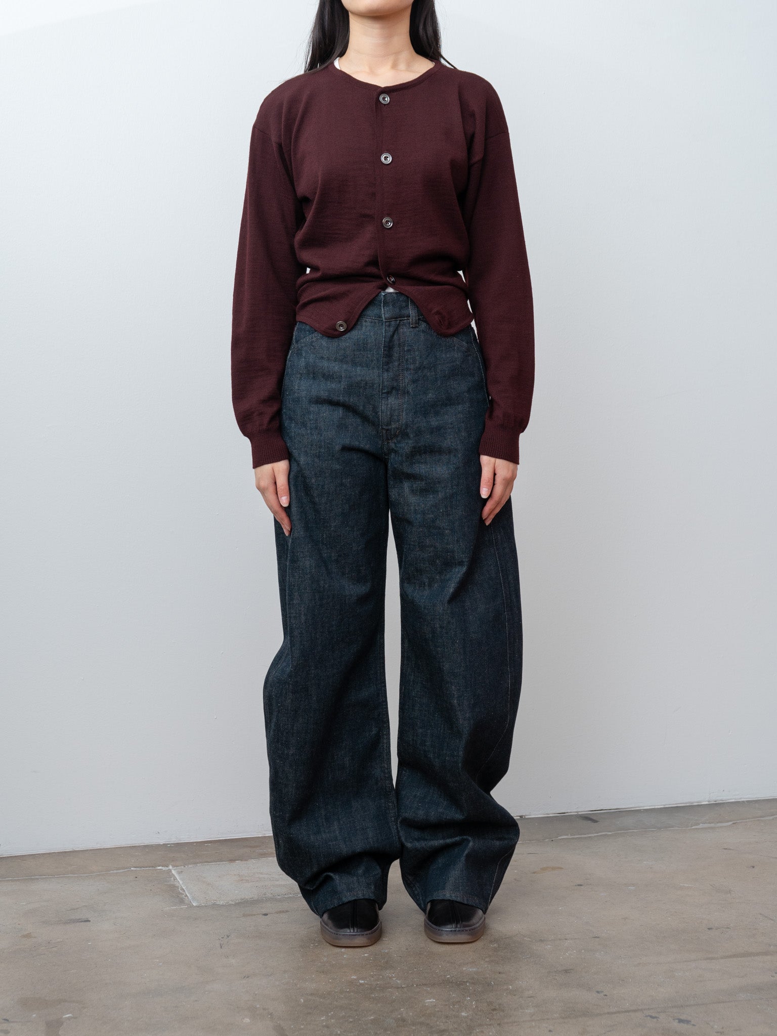 Namu Shop - Lemaire High Waisted Curved Pants - Denim Indigo