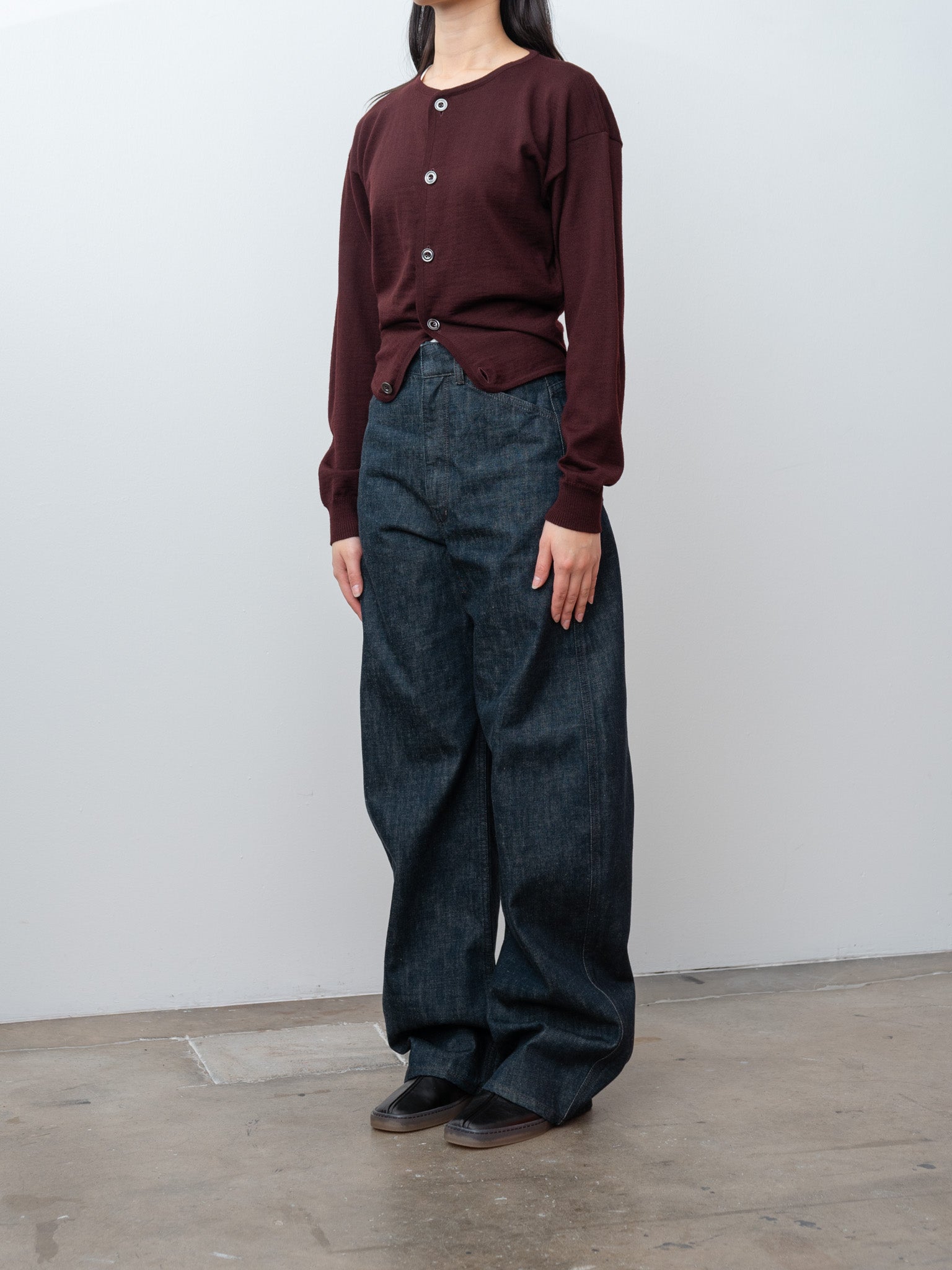 Namu Shop - Lemaire High Waisted Curved Pants - Denim Indigo