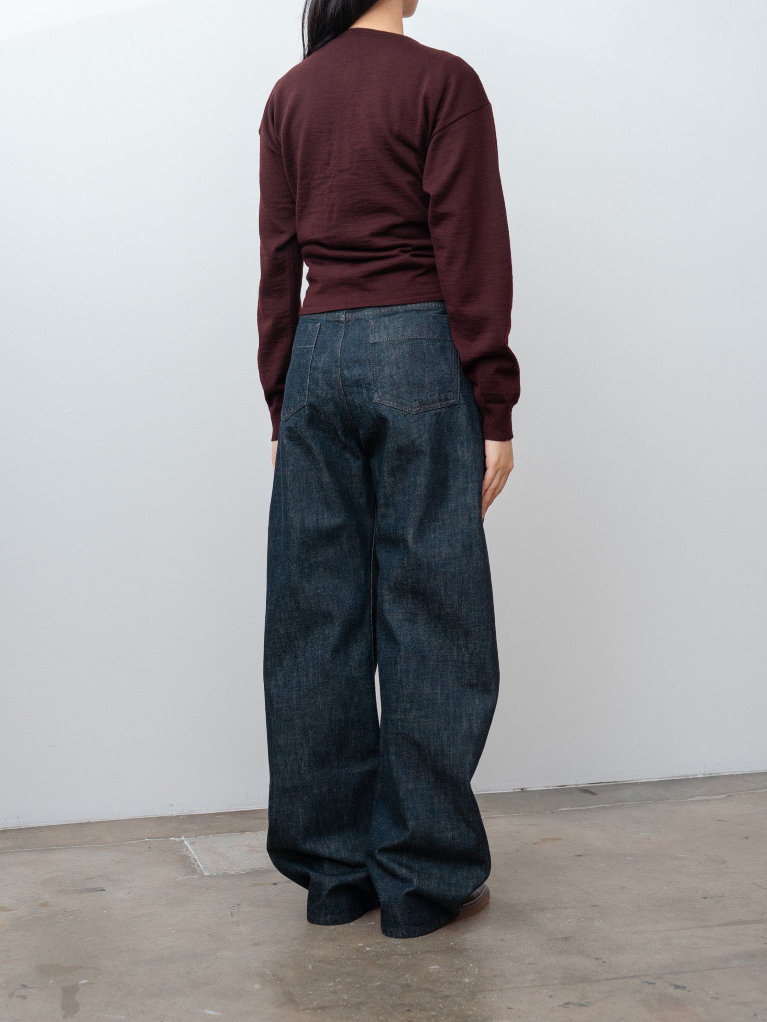 Namu Shop - Lemaire High Waisted Curved Pants - Denim Indigo