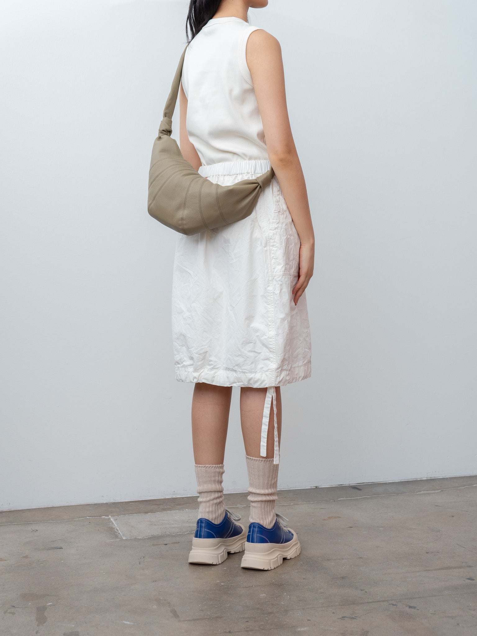 Namu Shop - Lemaire Medium Croissant Bag - Dusty Khaki (grained leather)