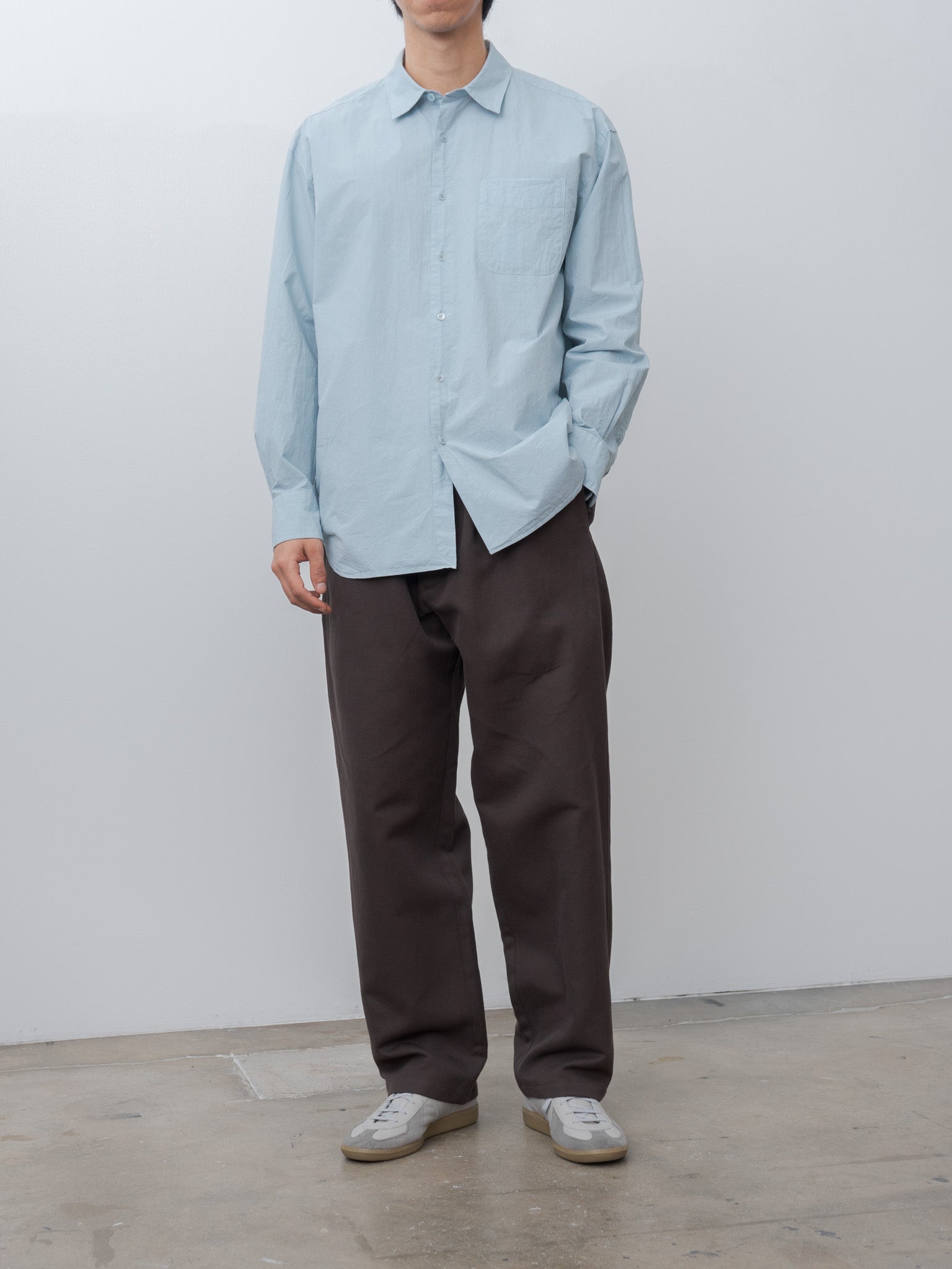 Namu Shop - Yoko Sakamoto Regular Collar Shirt - Sky Blue