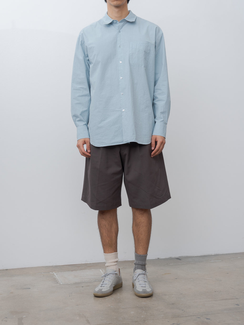 Namu Shop - Yoko Sakamoto Double Pleated Shorts - Brown
