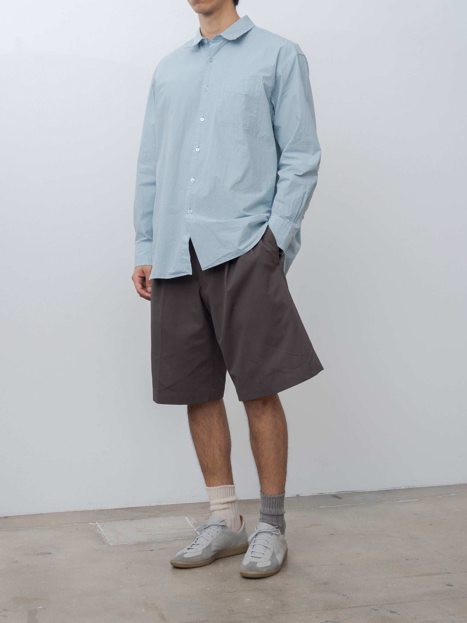 Namu Shop - Yoko Sakamoto Double Pleated Shorts - Brown