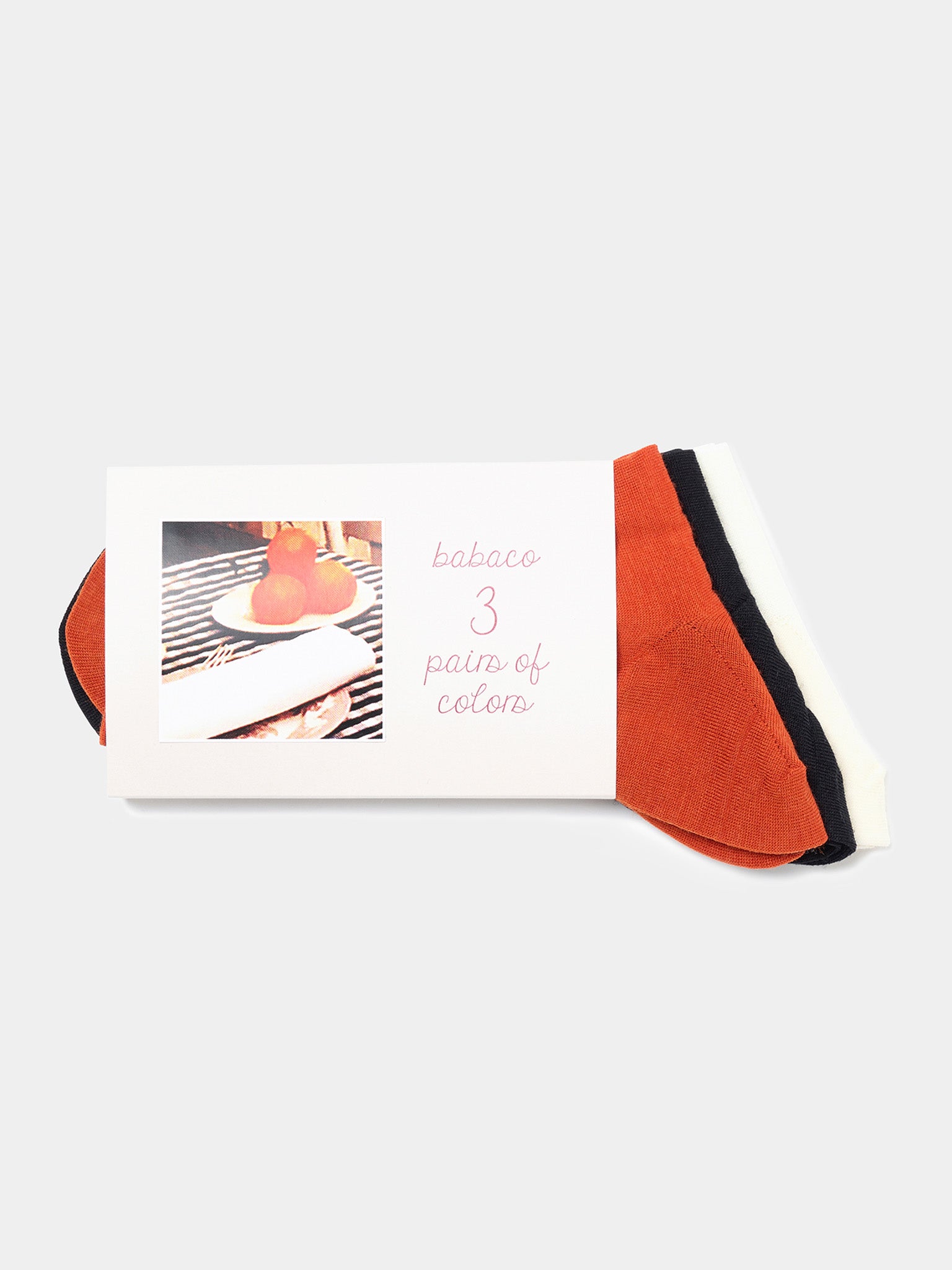 Namu Shop - Babaco 3 Pairs of Colors Wool Socks - Laundry, Orange