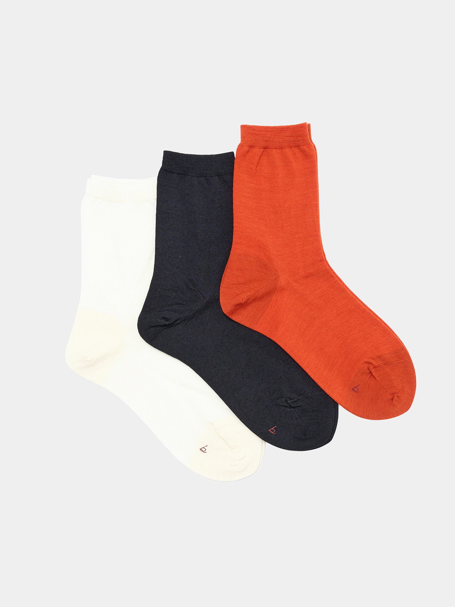 Namu Shop - Babaco 3 Pairs of Colors Wool Socks - Laundry, Orange