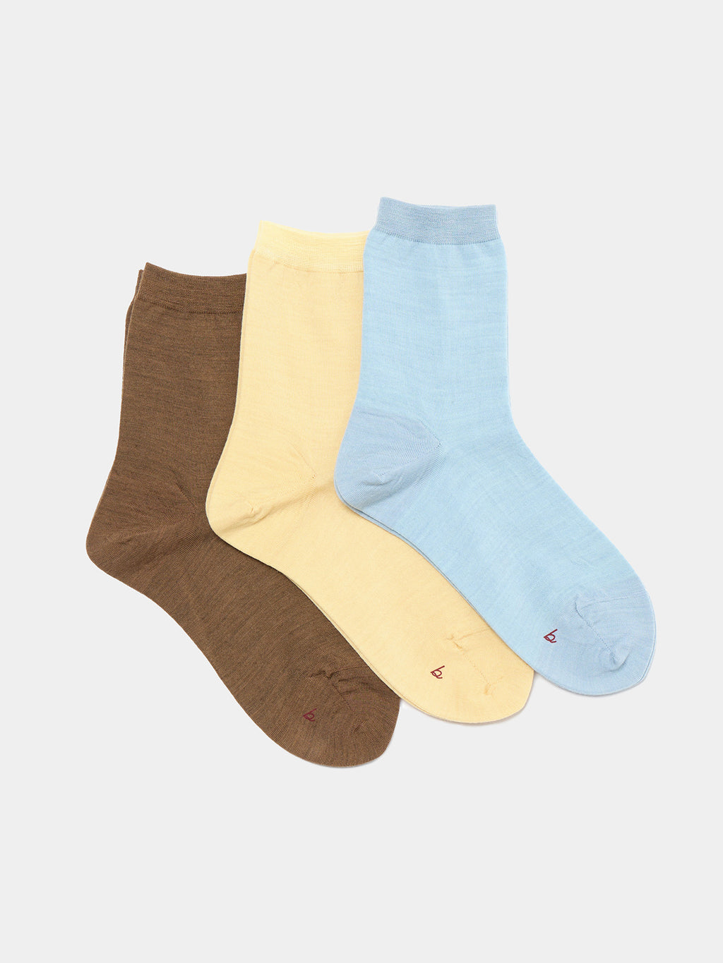 Namu Shop - Babaco 3 Pairs of Colors Wool Socks - Laundry, Orange