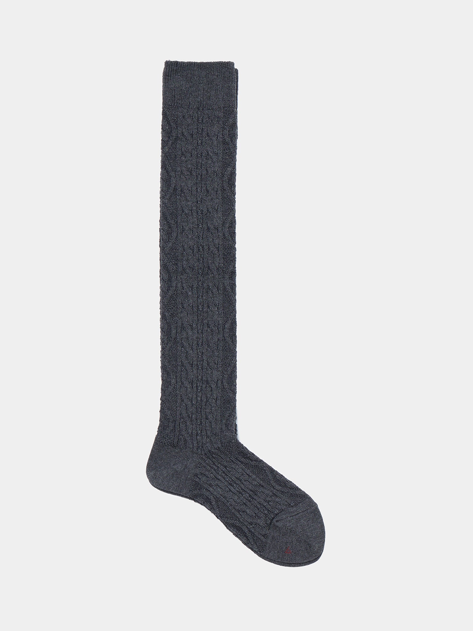 Namu Shop - Babaco Cashmere Blend Cable Knee High Socks - Charcoal, Red, Light Blue