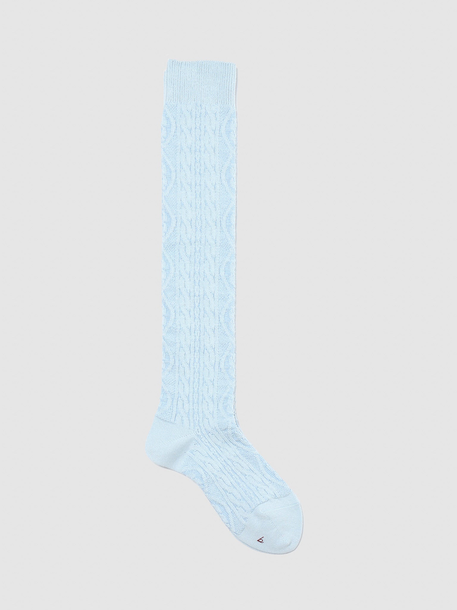 Namu Shop - Babaco Cashmere Blend Cable Knee High Socks - Charcoal, Red, Light Blue