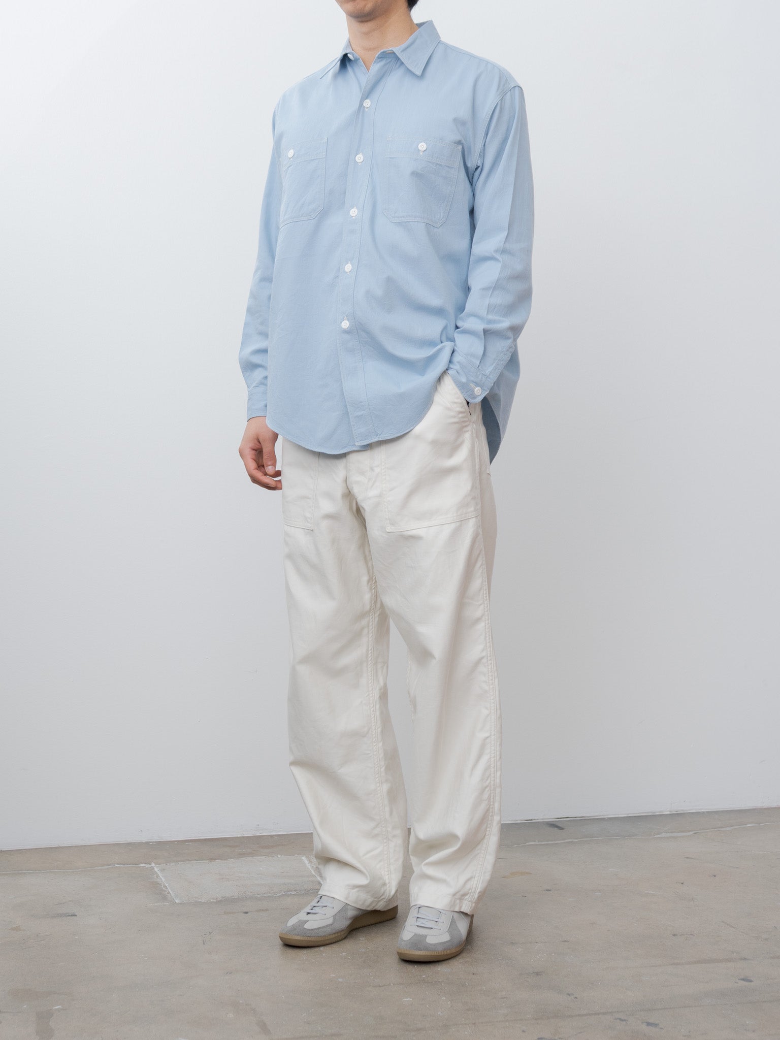 Namu Shop - Kaptain Sunshine Work Shirt - Light Indigo Blue