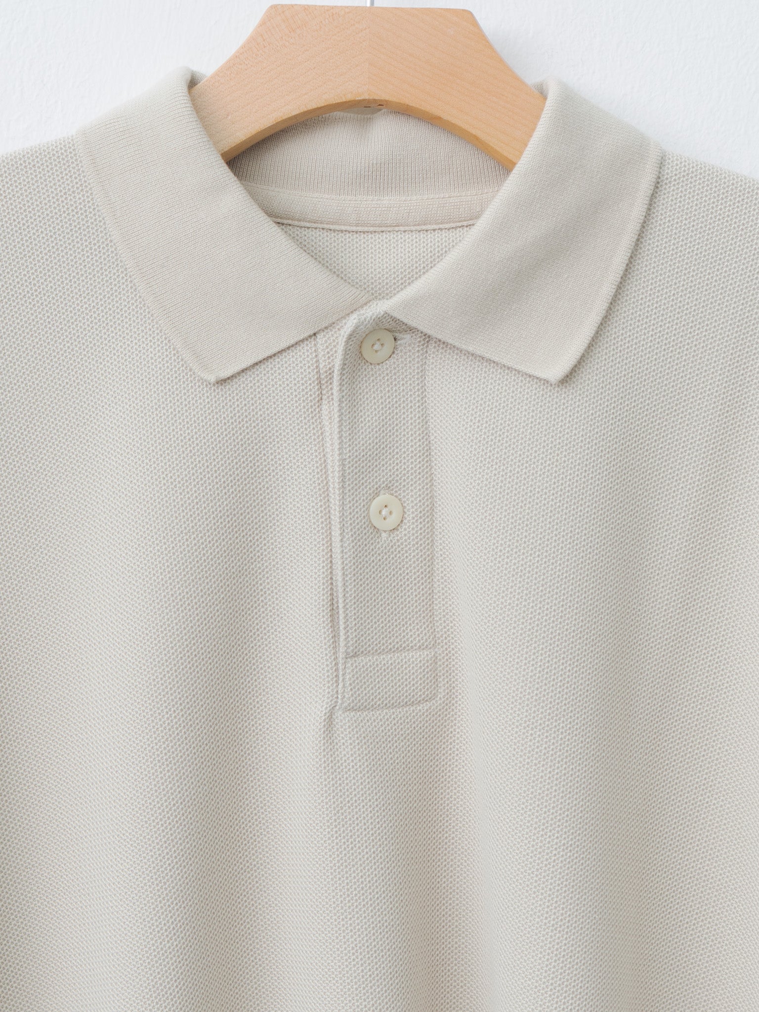 Namu Shop - ts(s) Cotton Poly Dry Jersey Big Polo Shirt - Ecru