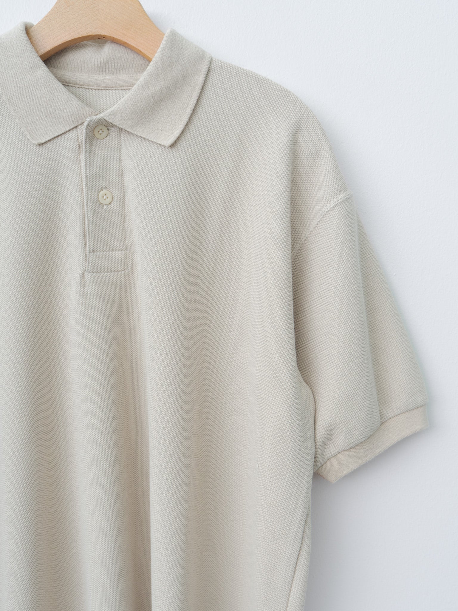 Namu Shop - ts(s) Cotton Poly Dry Jersey Big Polo Shirt - Ecru