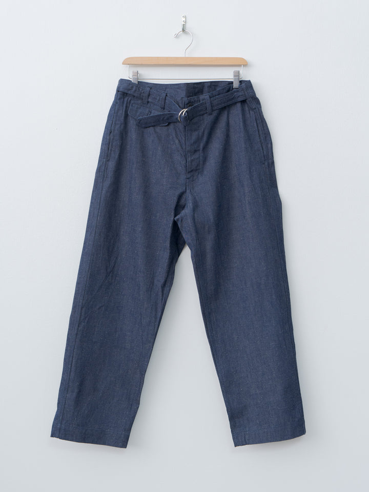 Namu Shop - ts(s) 9.5oz Neps Cotton Denim Cloth D-ring Belted Pants - Indigo