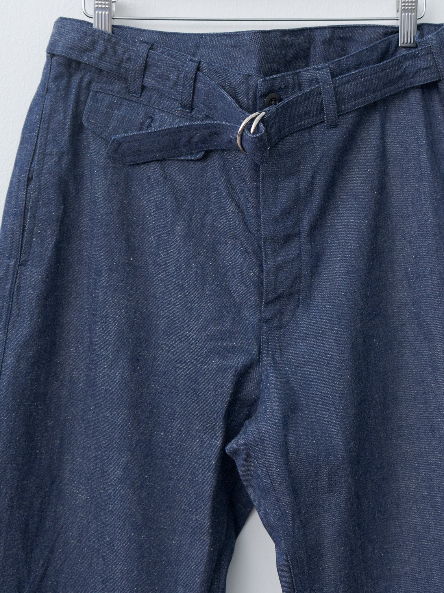 Namu Shop - ts(s) 9.5oz Neps Cotton Denim Cloth D-ring Belted Pants - Indigo