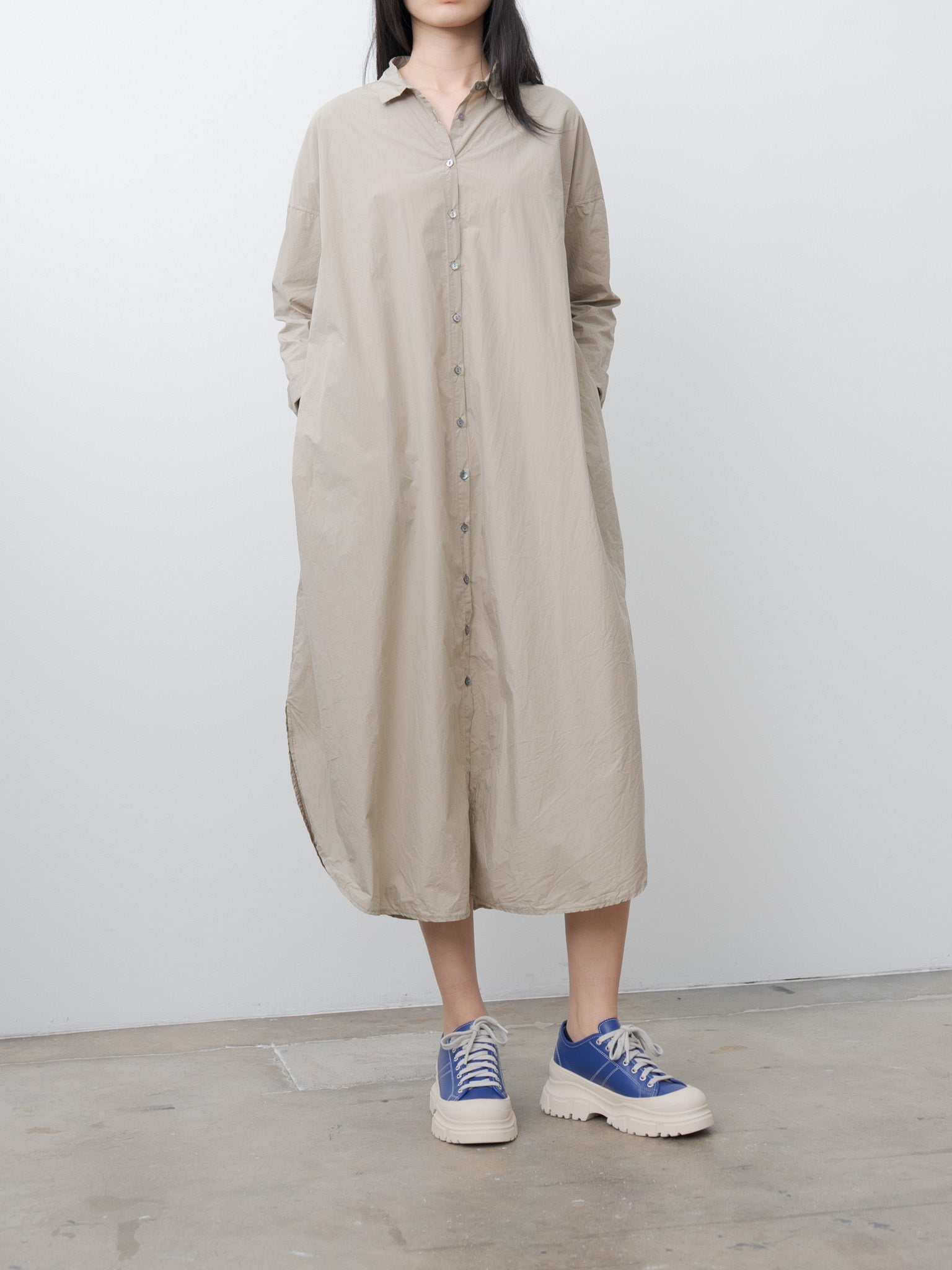 Namu Shop - Album di Famiglia Long Shirt Dress TC - Stone