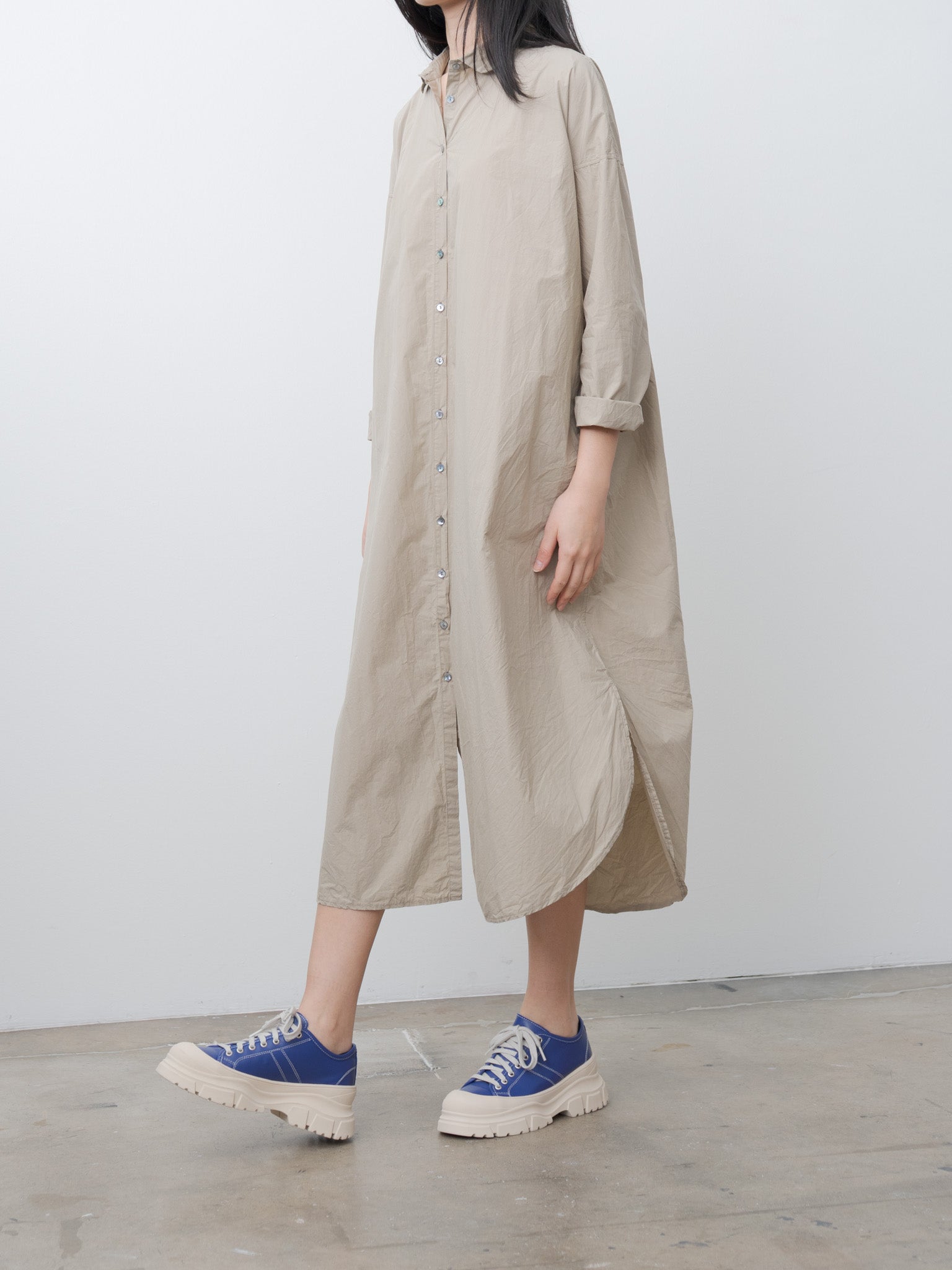 Namu Shop - Album di Famiglia Long Shirt Dress TC - Stone