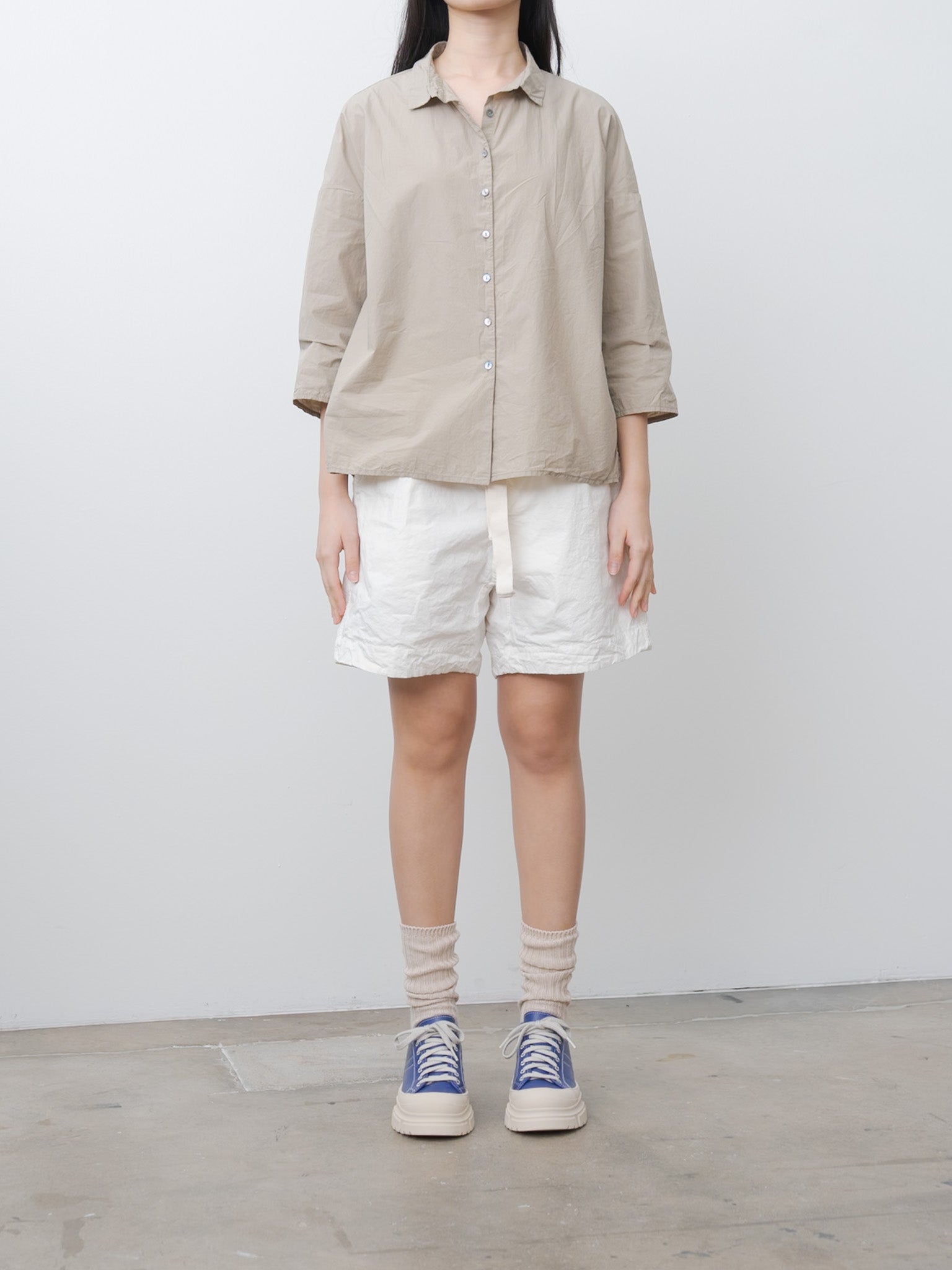 Namu Shop - Album di Famiglia Short Collar Shirt TC - Stone