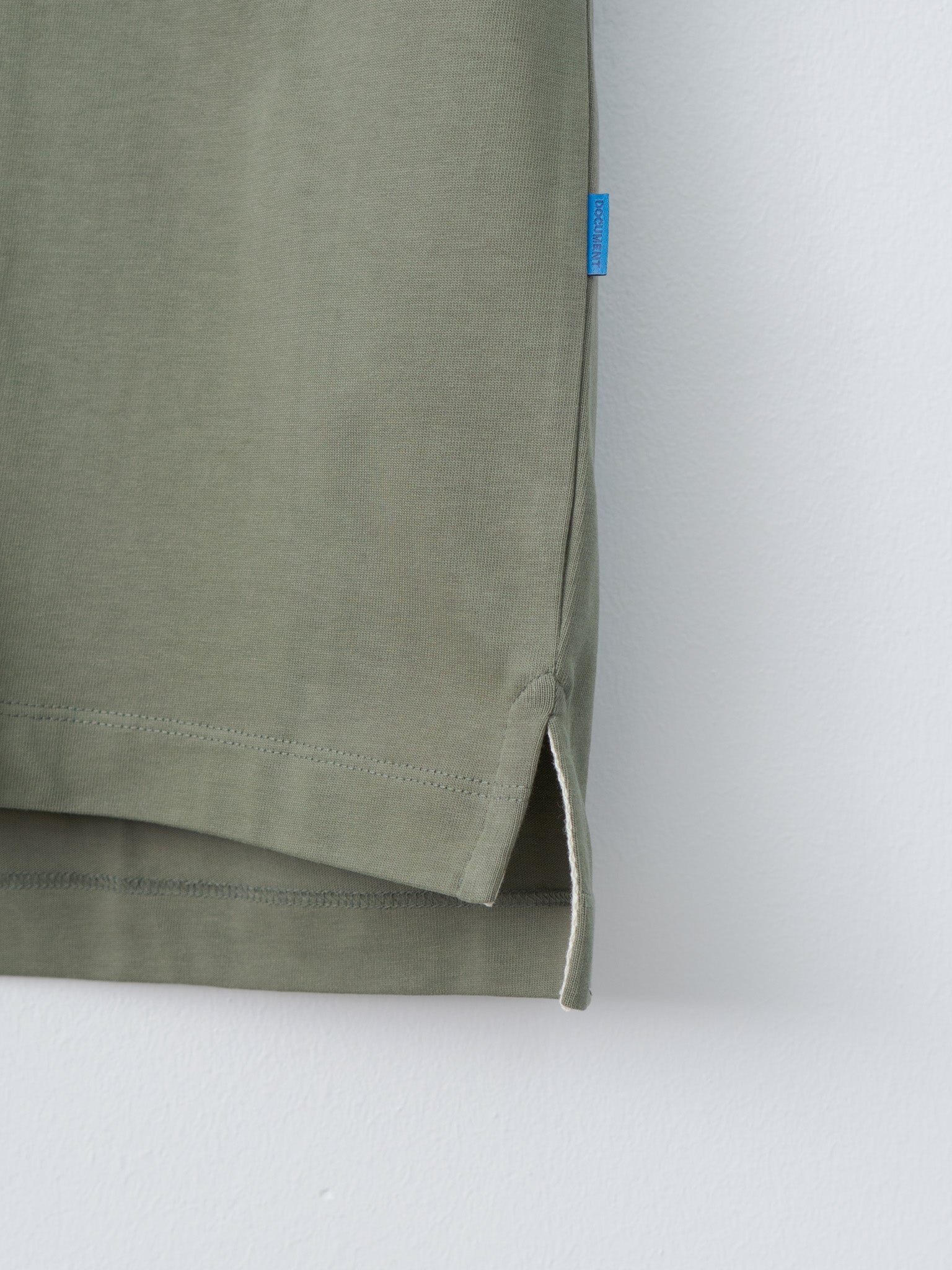 Namu Shop - Document Cotton Mock Neck Pocket T-Shirt - Khaki