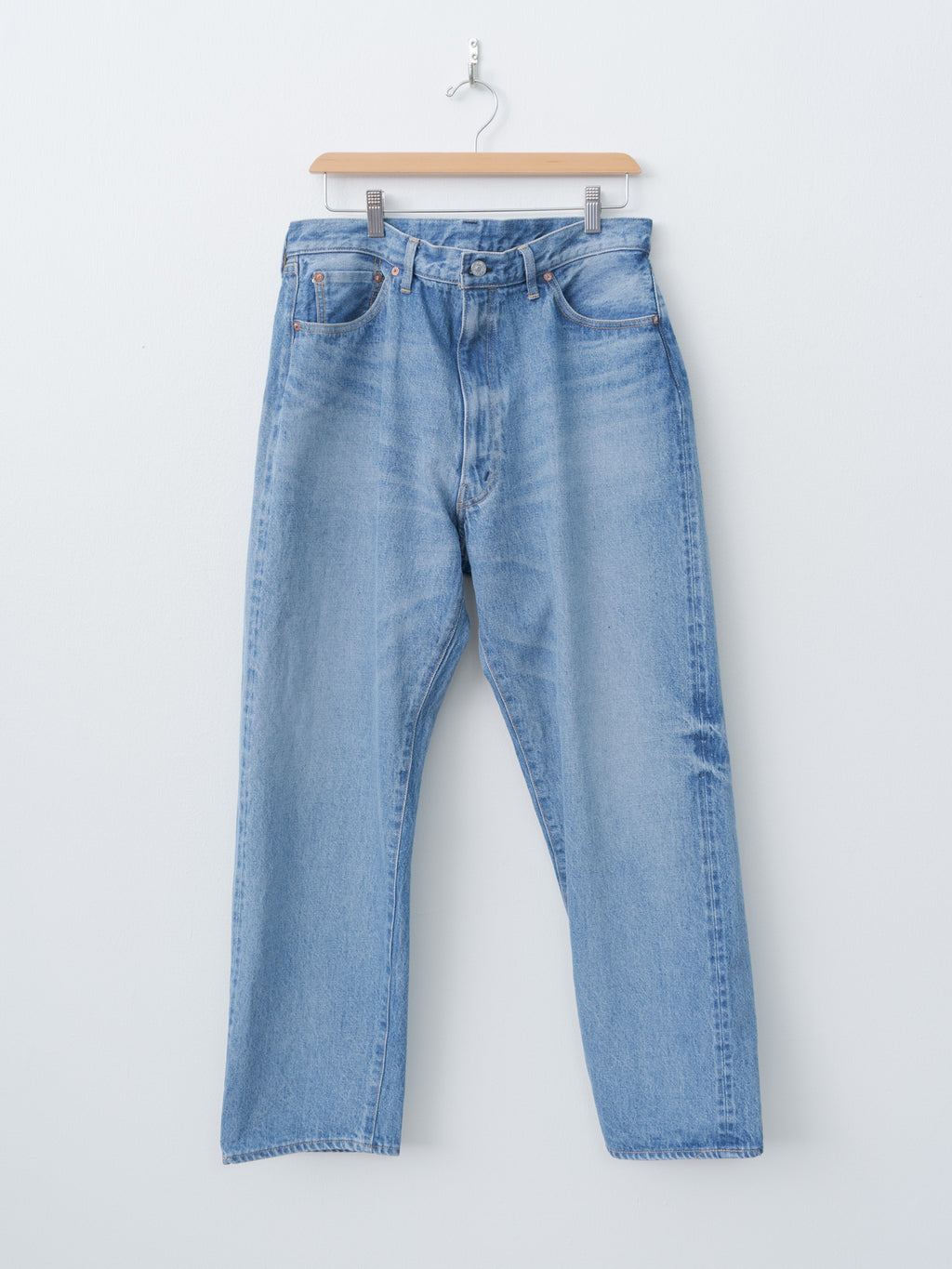 Namu Shop - Kaptain Sunshine 5P Zipper Front Denim Pants - Indigo Vintage Wash