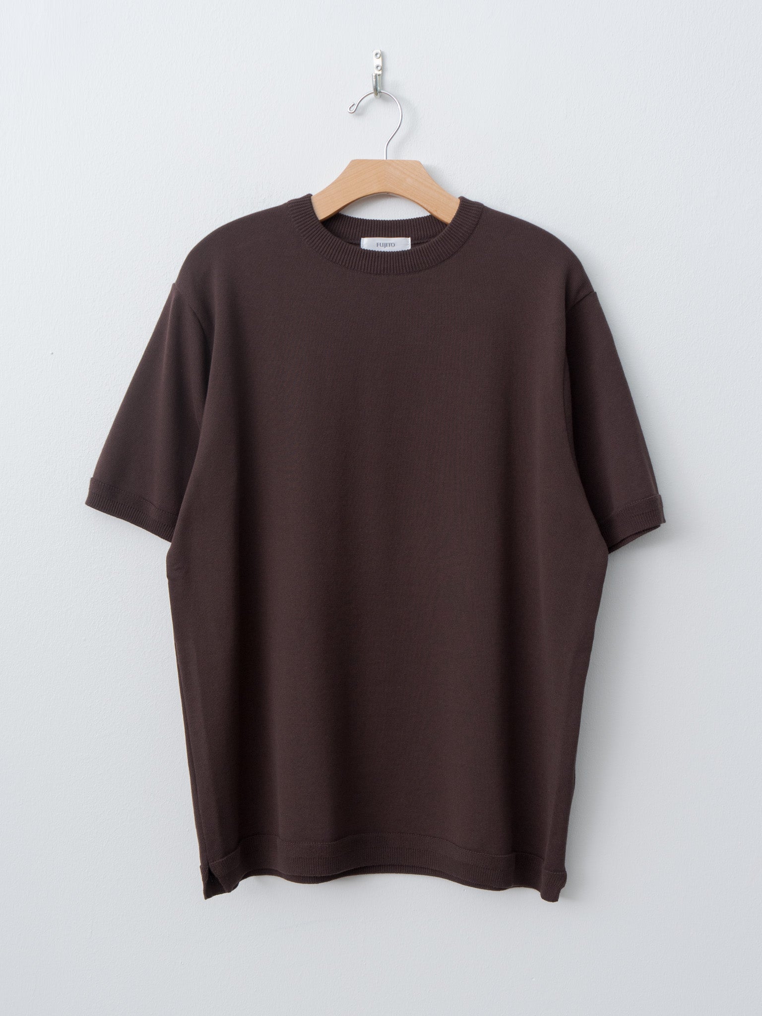 Namu Shop - Fujito C/N Knit T-Shirt - Dark Brown
