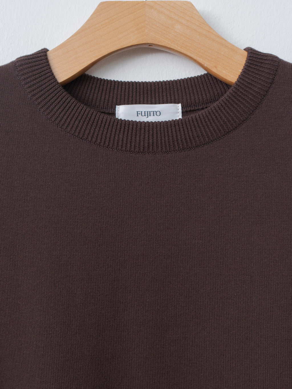 Namu Shop - Fujito C/N Knit T-Shirt - Dark Brown