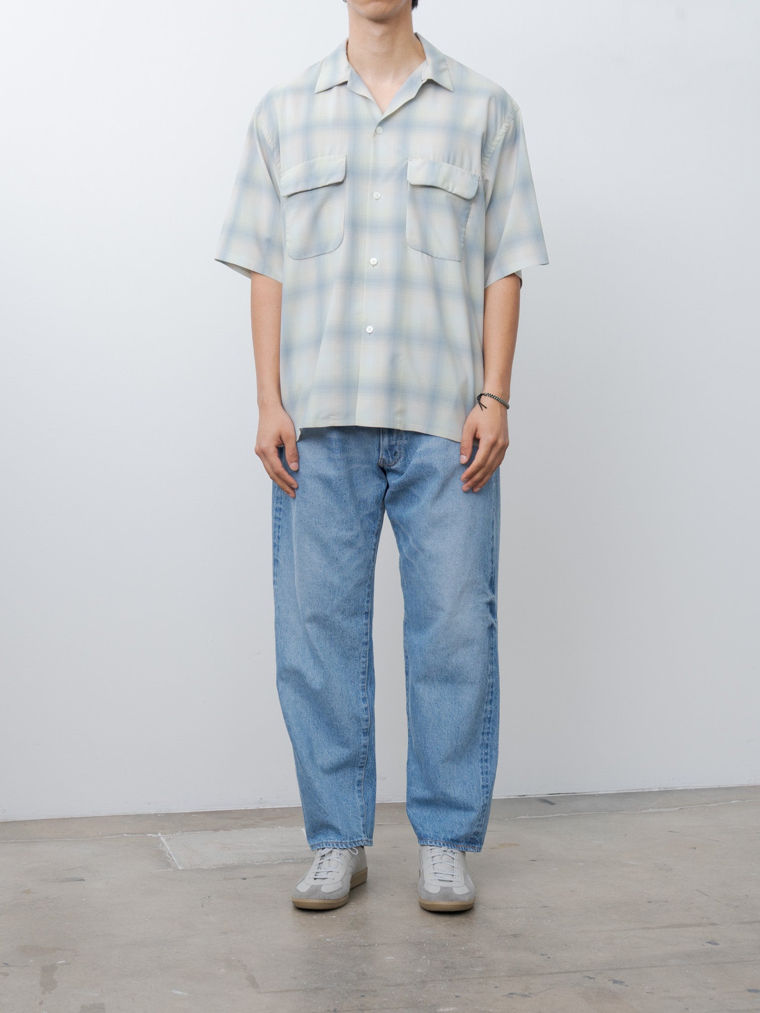 Namu Shop - Kaptain Sunshine 5P Zipper Front Denim Pants - Indigo Vintage Wash