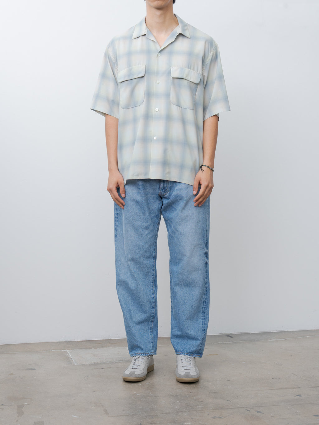 Namu Shop - Kaptain Sunshine 5P Zipper Front Denim Pants - Indigo Vintage Wash