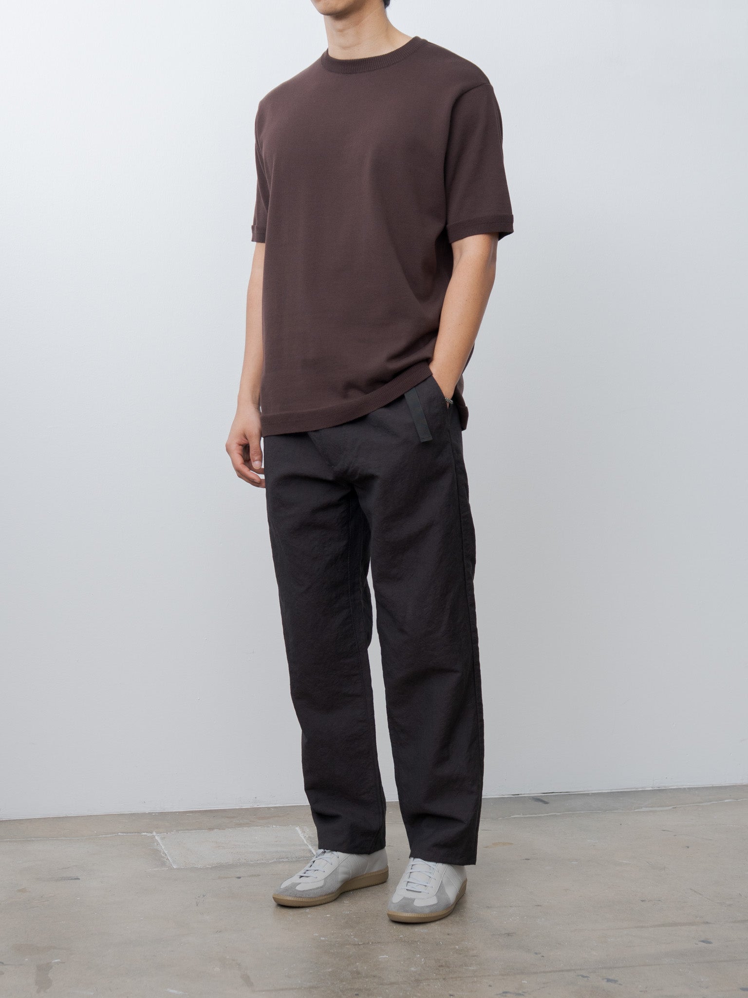 Namu Shop - Fujito C/N Knit T-Shirt - Dark Brown