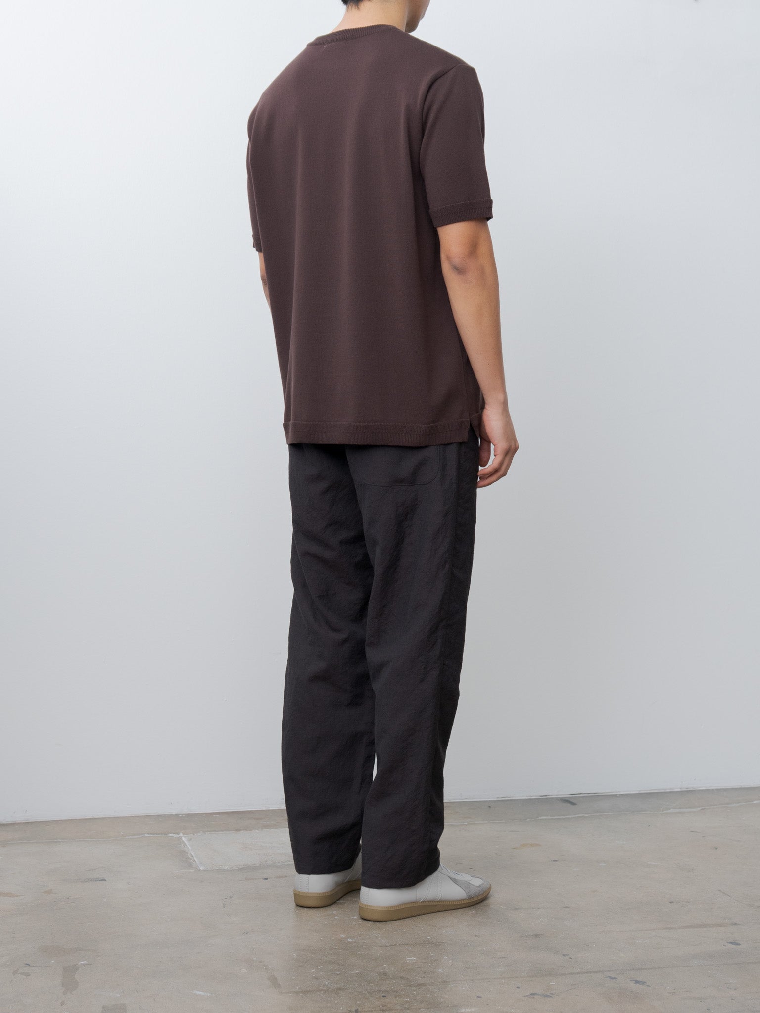 Namu Shop - Fujito C/N Knit T-Shirt - Dark Brown