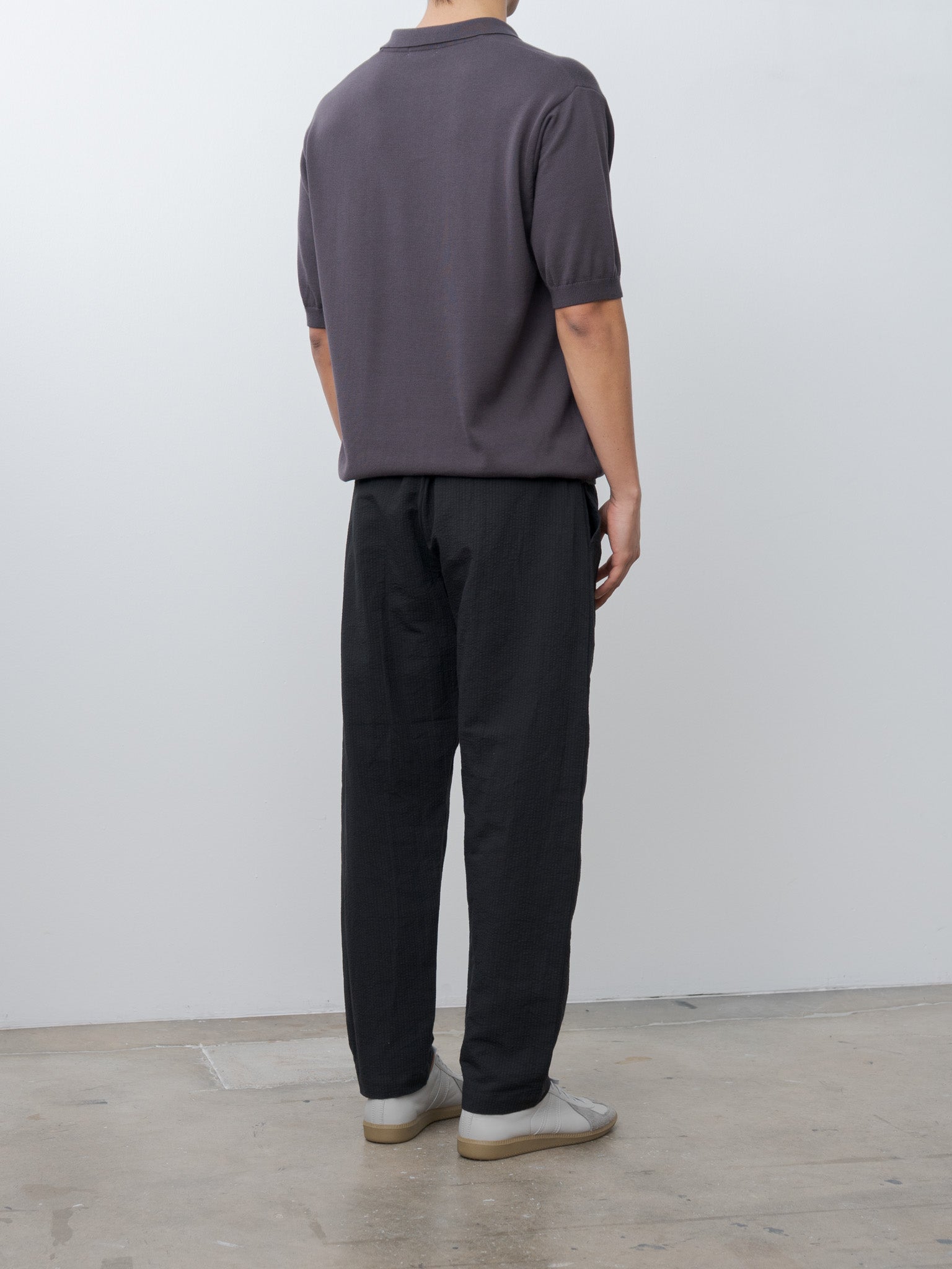 Namu Shop - Fujito Knit Skipper Polo - Charcoal