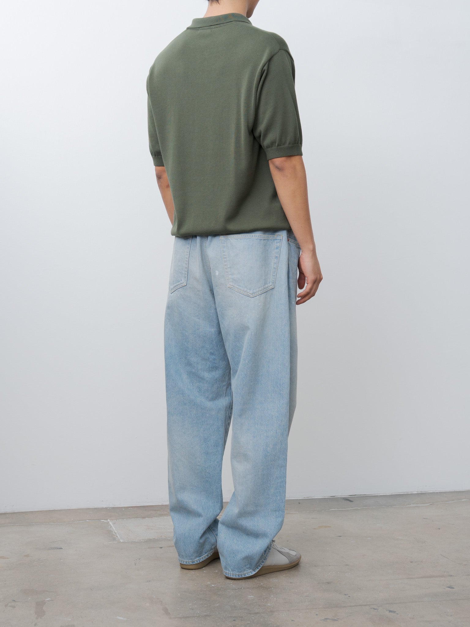 Namu Shop - Fujito Knit Skipper Polo - Olive Green