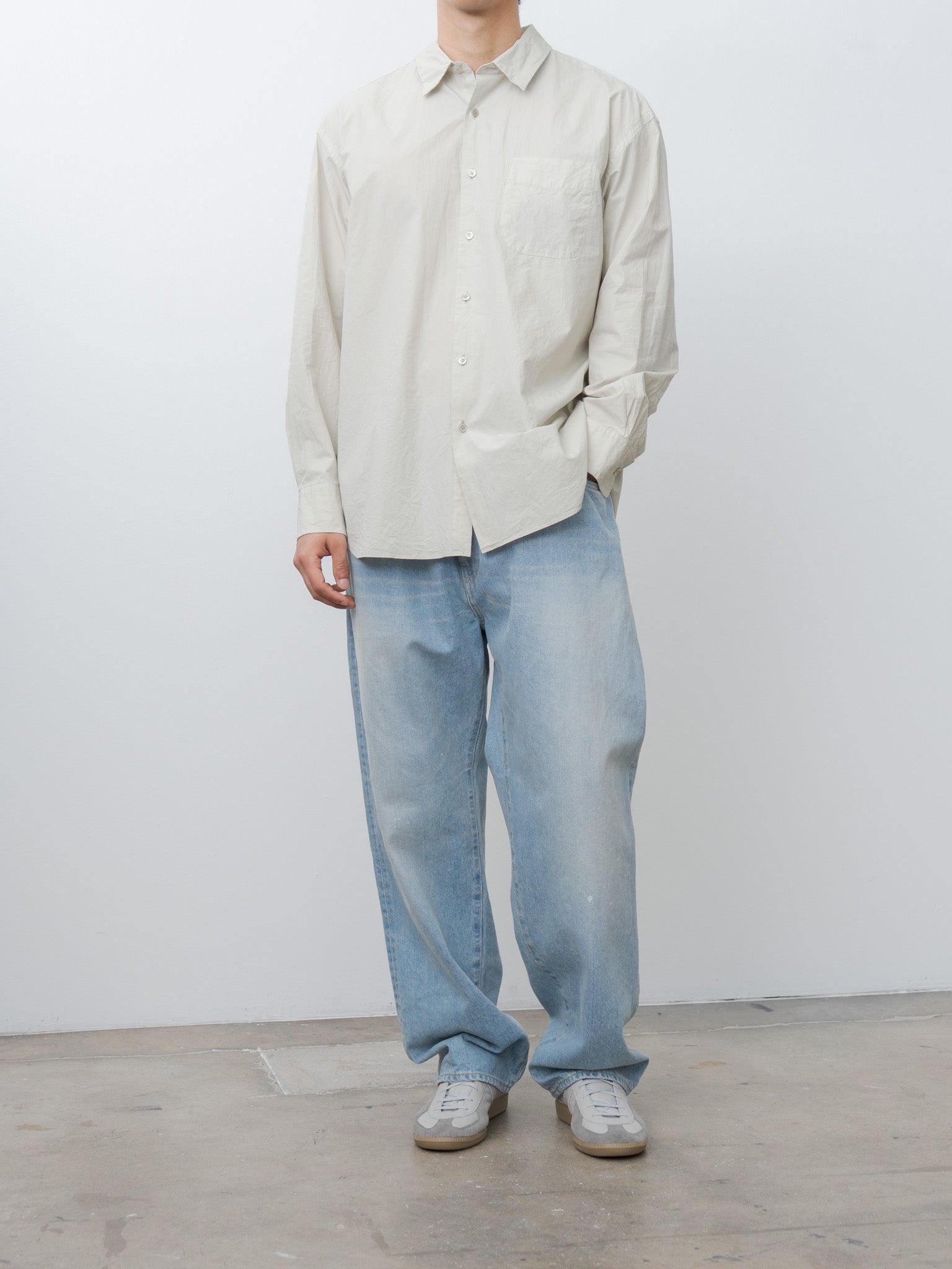 Namu Shop - Yoko Sakamoto Natural Dyed Regular Collar Shirt - Black Rice