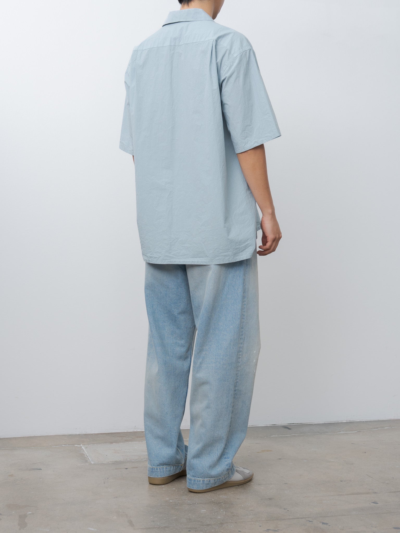 Namu Shop - Yoko Sakamoto Open Collar Shirt - Sky Blue