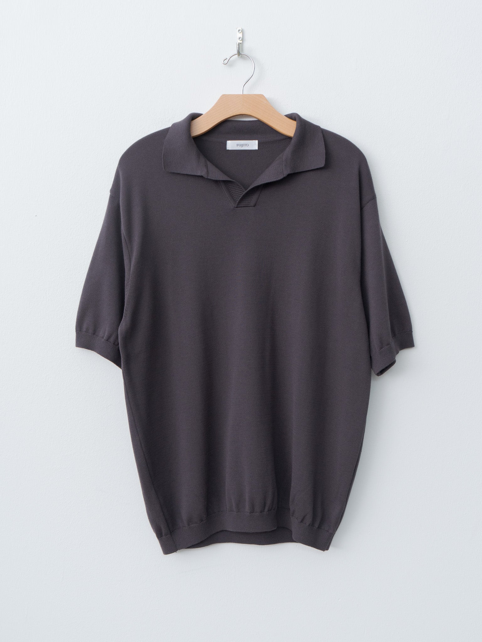 Namu Shop - Fujito Knit Skipper Polo - Charcoal