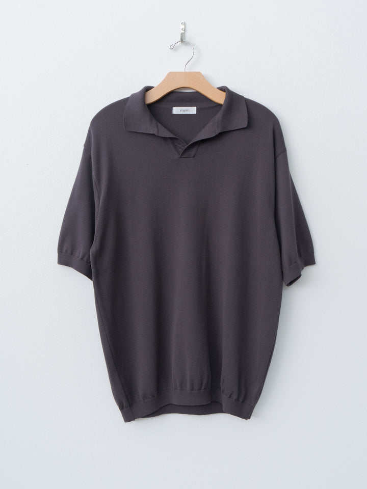 Namu Shop - Fujito Knit Skipper Polo - Charcoal