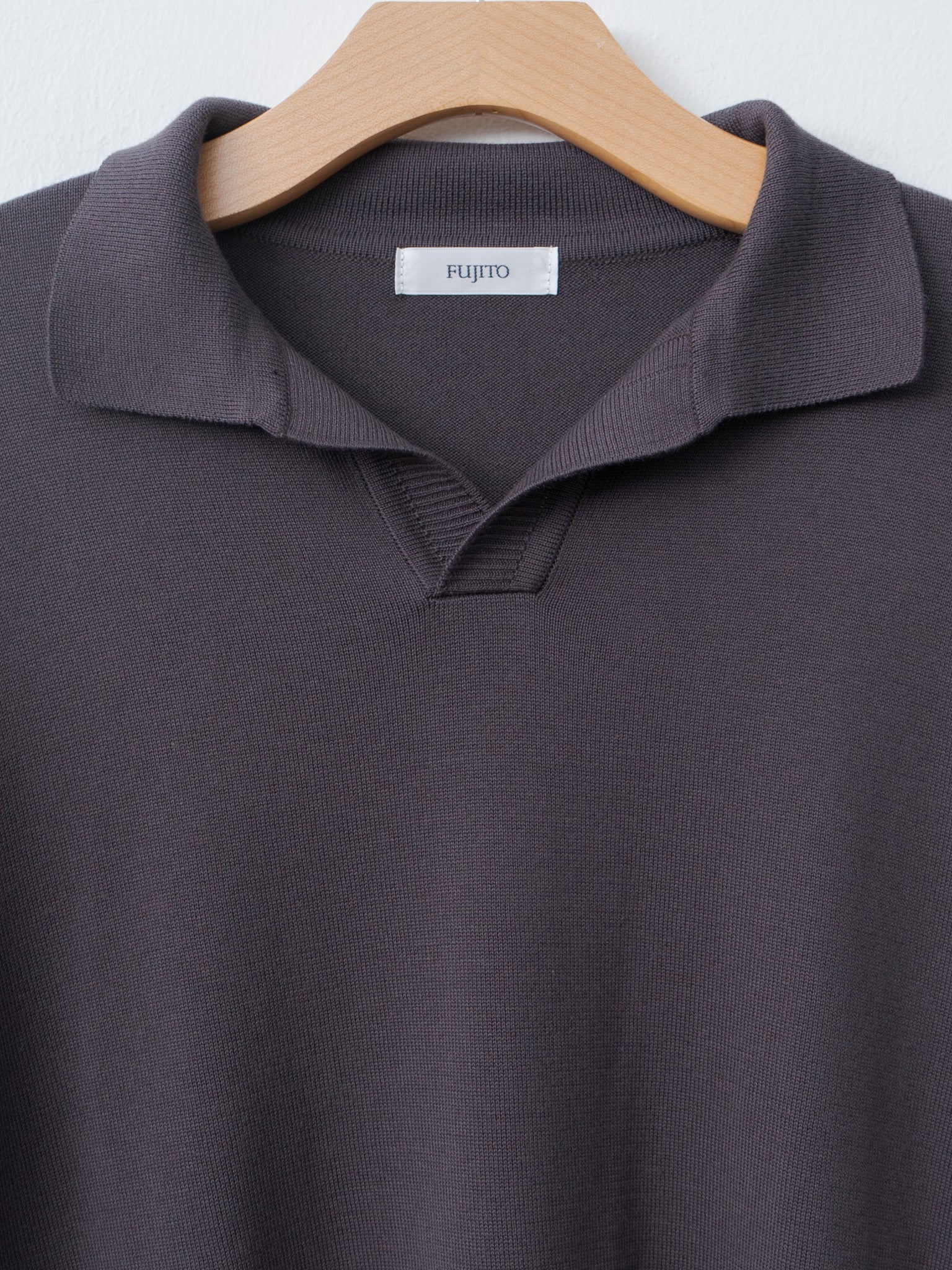 Namu Shop - Fujito Knit Skipper Polo - Charcoal